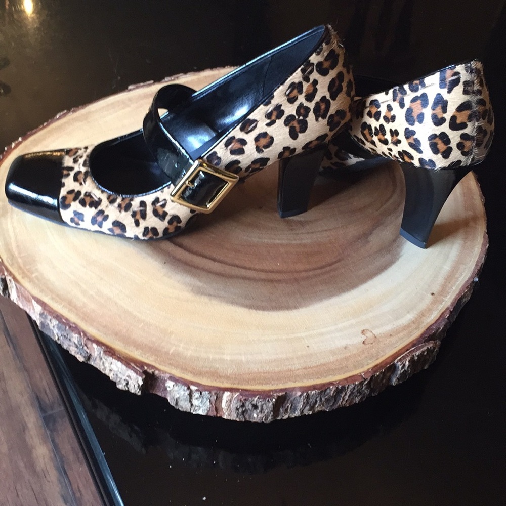 Franco‎ sarto leaped fur print heels size 7